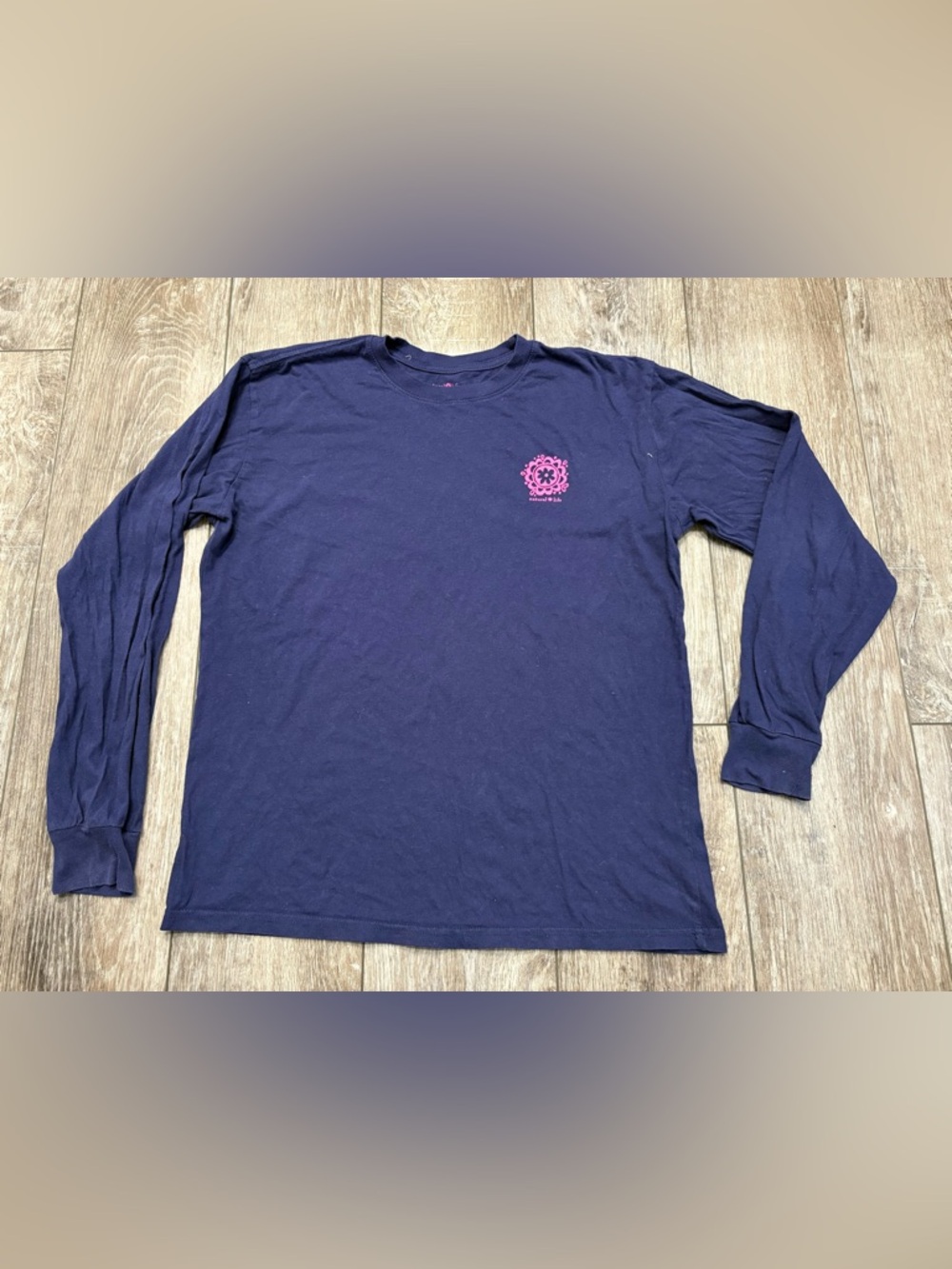 NATURAL LIFE 2 Timothy 1:7 Navy LS T-shirt- Size Medium